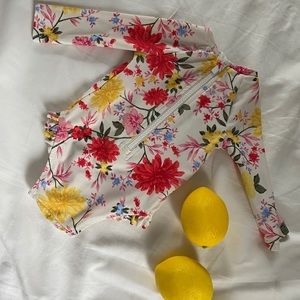 Old Navy Floral Rashguard Swimsuit Long Sleeves